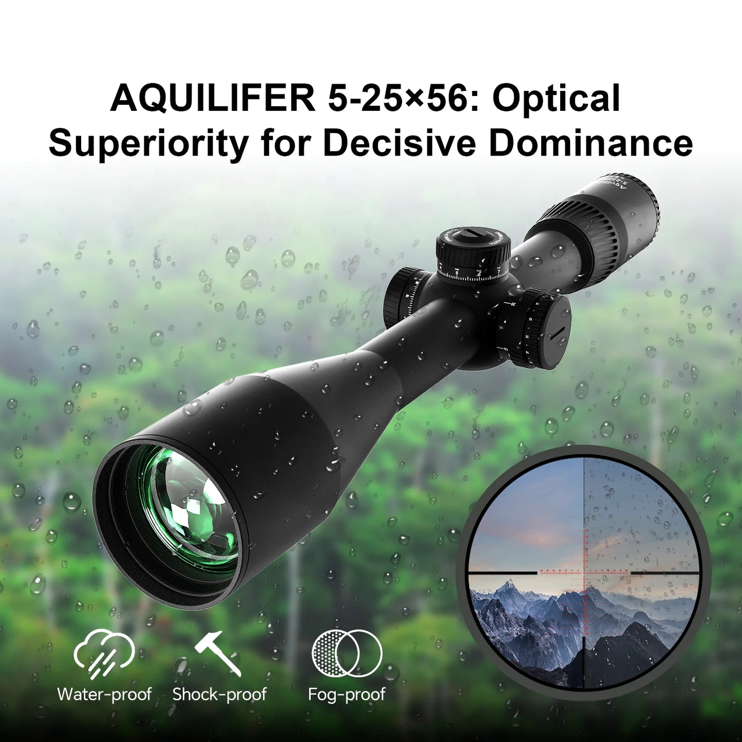 Aquilifer 5-25x56 FFP Rifle Scope Long-Range Sniper Hunting Military Optical 11 Level Illumination Gun Accessories