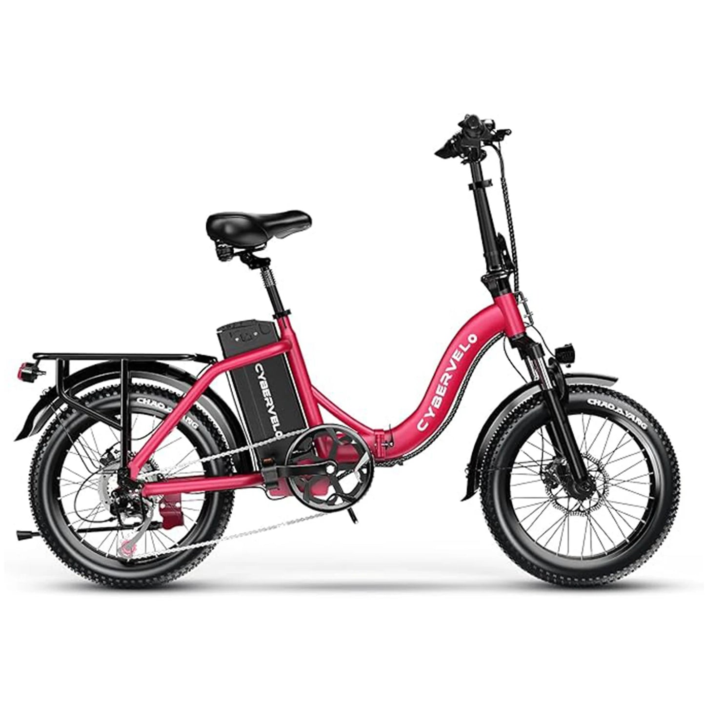 Cybervelo 1000W ebike for adults, 20A Large Removable Battery, Foldable Electric Bike, 20" Fat Tire ebike for all terrain