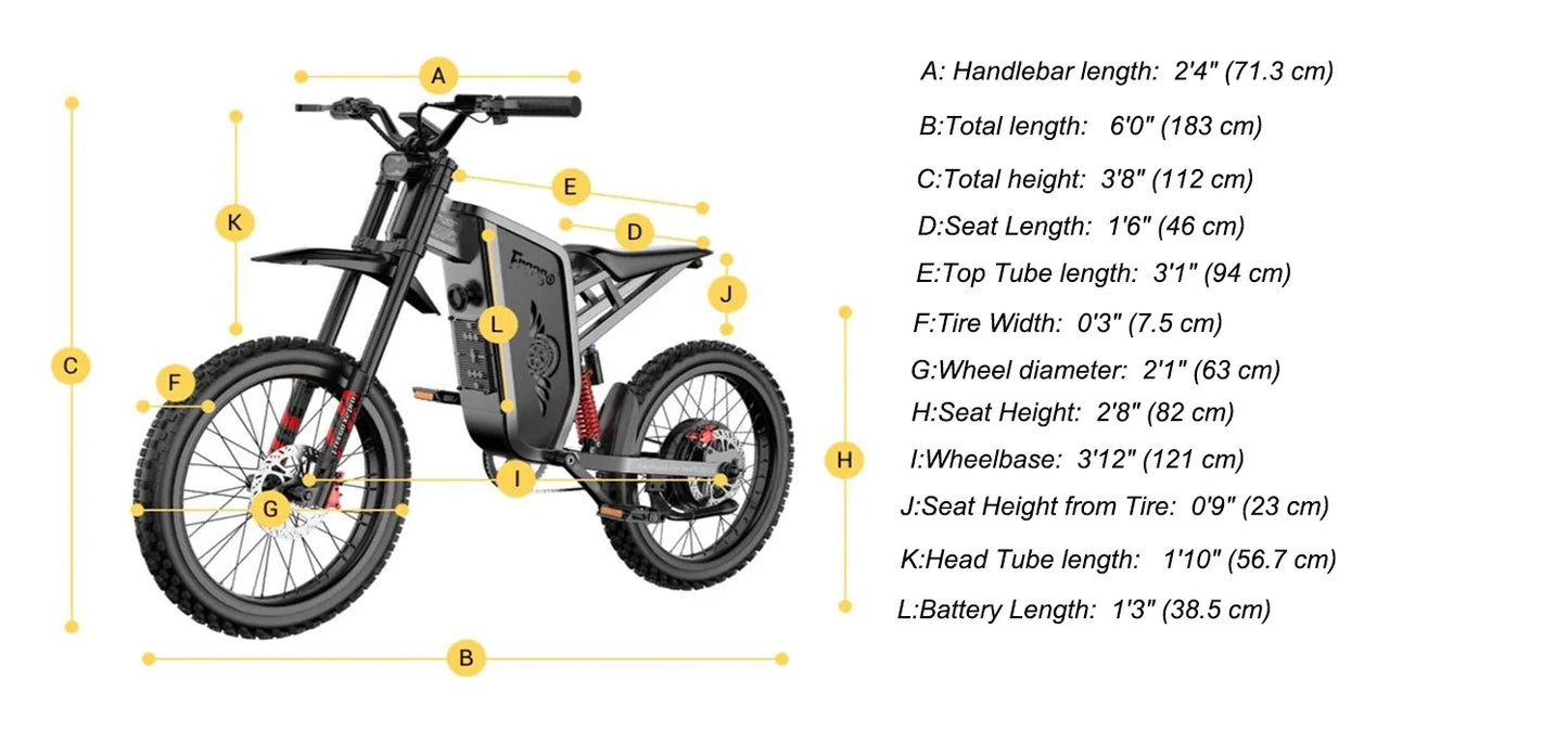 2025 Electric Dirt Bike X2 Pro Electric Motorcycle 6000W(Peak) Motor 1800wh Battery 7 Speed 50MPH Off Road Electric Bicycle