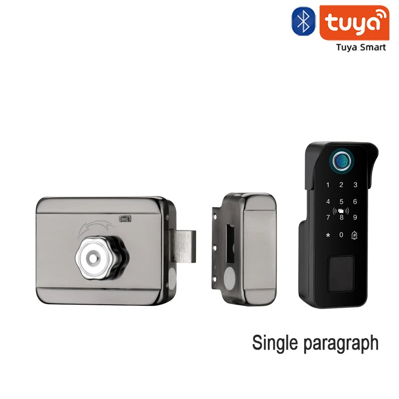 Tuya Waterproof Smart Door Lock Fingerprint Outdoor Garden Remote Control APP Card Digital Code Electronic Double Rim Lock 