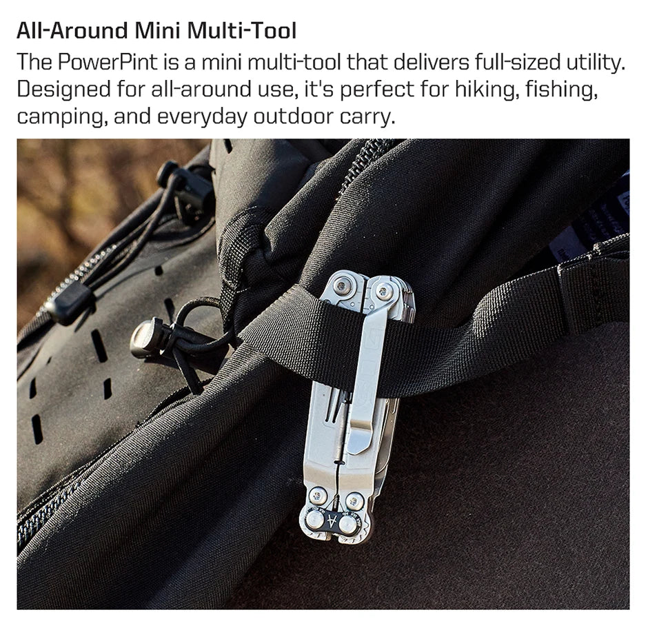 SOG PowerPint 18-in-1 Tactical Multi-Tool with Folding Pliers & Knife - Compact EDC Gear for Outdoor Camping, Survival & Hiking