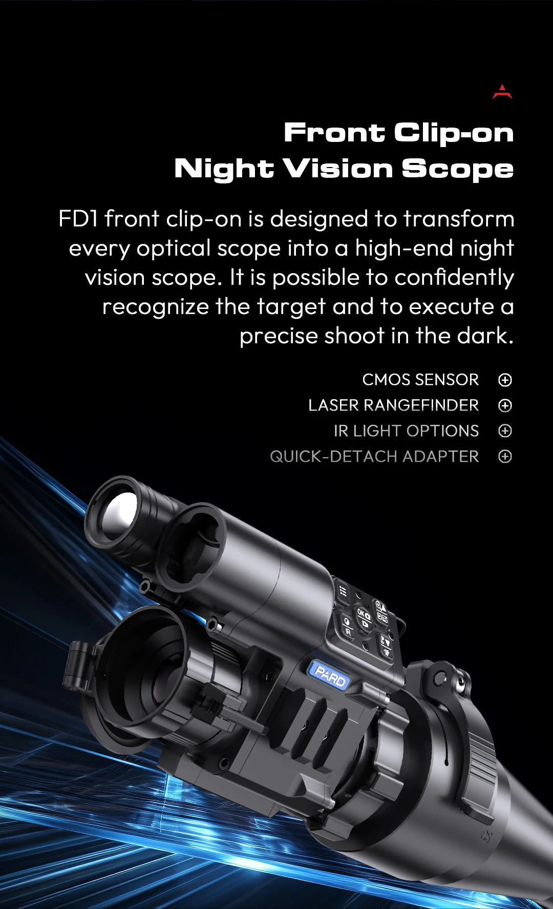 PARD FD1/LRF Digital Night Vision Front Clip-on RifleScope Hunting Monocular 2592*1944 Resolution Self-motivated Recording Cam