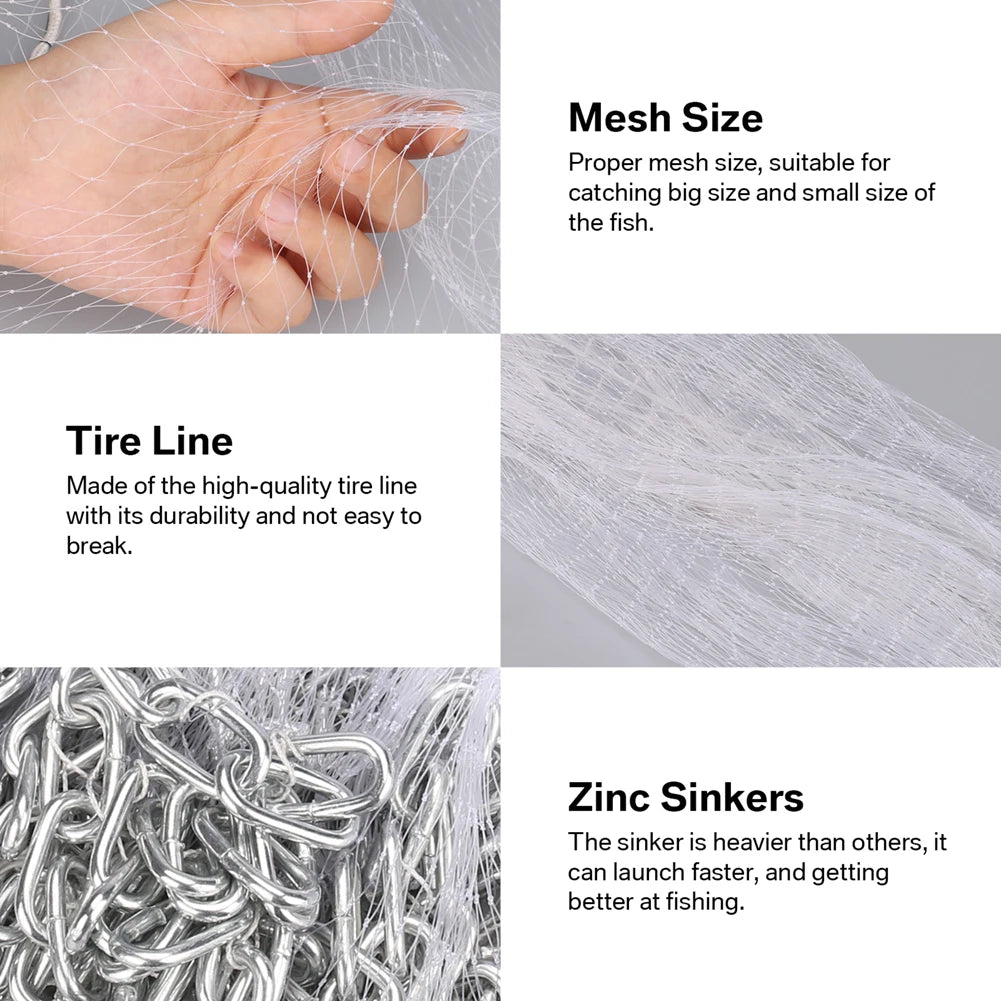 With sinker and without sinker Cast Net Fishing Network USA Hand Cast Net Outdoor Throw Catch Fishing Net Tool Gill net