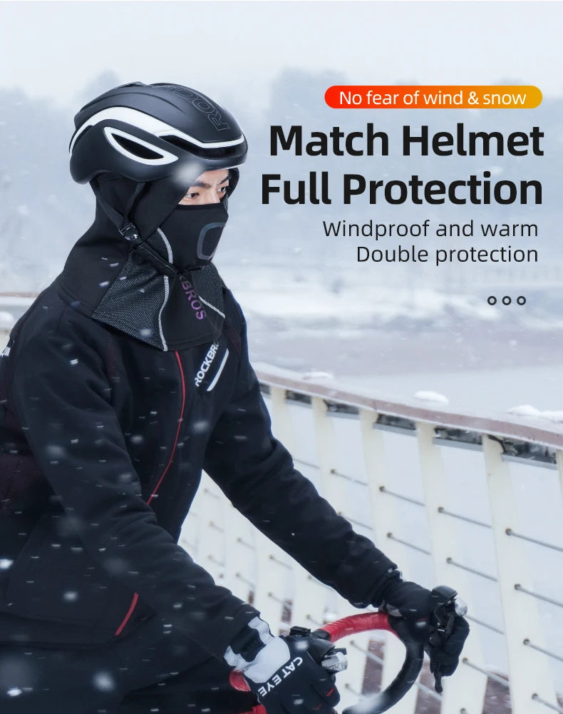 ROCKBROS Winter Face Mask Winter Cycling Climbing Hiking Fleece Thermal Keep Warm Windproof Motorcycle Cycling Face Balaclava