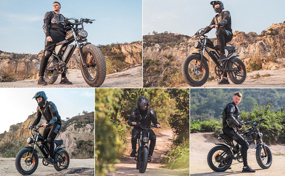 YVY Electric Bike for Adults 1500W 33MPH 48V 20Ah Removable Battery 20" All Terrain for Mountains Sand Fat Tire Ebike Motorcycle
