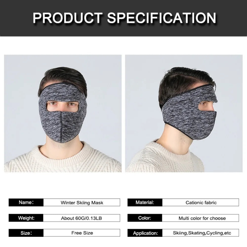 Balaclava Ski Mask Winter Windproof Thermal Fleece Full Face Mask Outdoor Hunting Hiking Cycling Ear Warmer Cover for Men Women