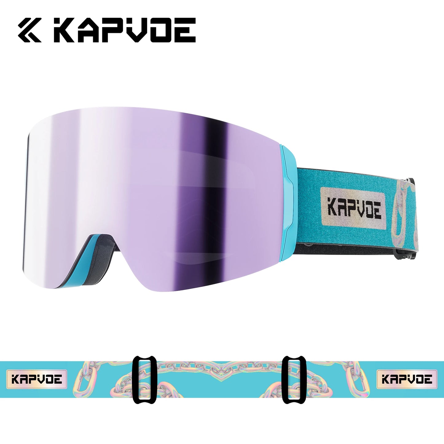 KAPVOE New Photochromic Ski Goggles Snowboard OTG Snow Glasses Magnetic Lens Men Women UV400 Double Layers Lens Anti Fog Skating