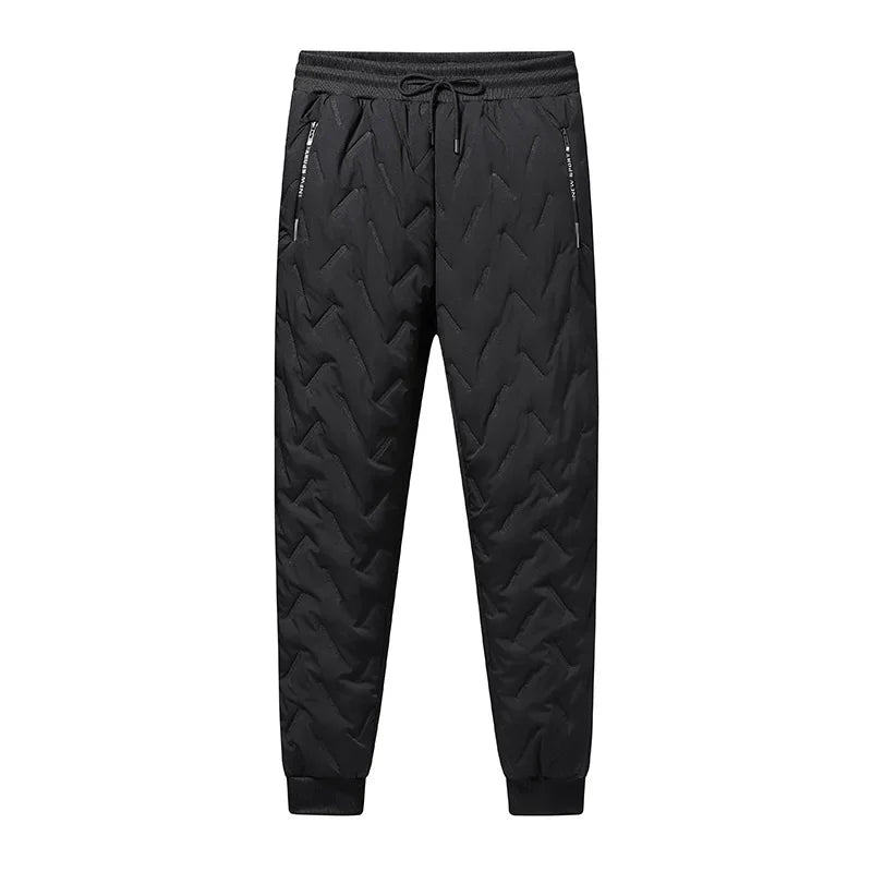 Men Plush Thick Fleece Waterproof Sweatpant Winter Windproof Casual Pants Heavyweight Pants Lambswool Warm Trousers Outerwear