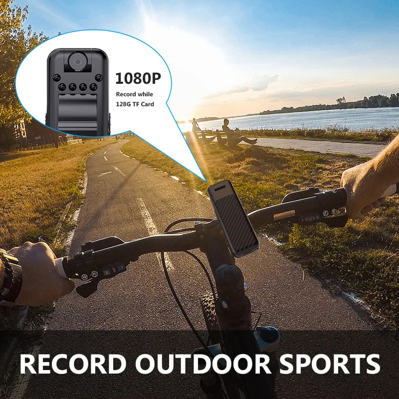 V1 1080P Mini Portable Camera with Back Clip Infrared Night Vision Camera, Suitable for Outdoor Sports and Office Security