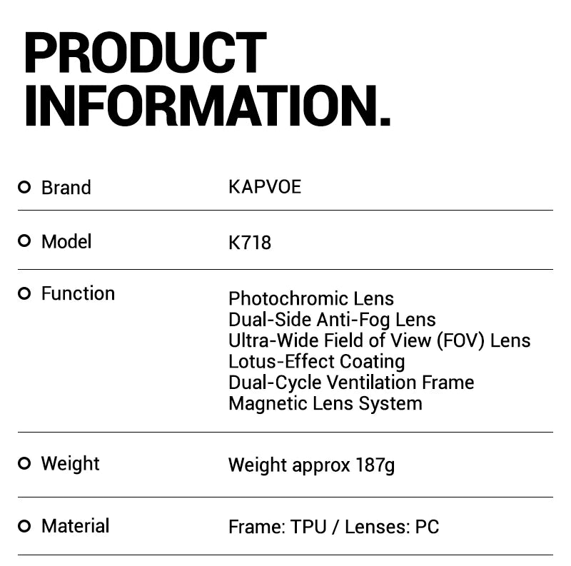 KAPVOE New Photochromic Ski Goggles Snowboard OTG Snow Glasses Magnetic Lens Men Women UV400 Double Layers Lens Anti Fog Skating