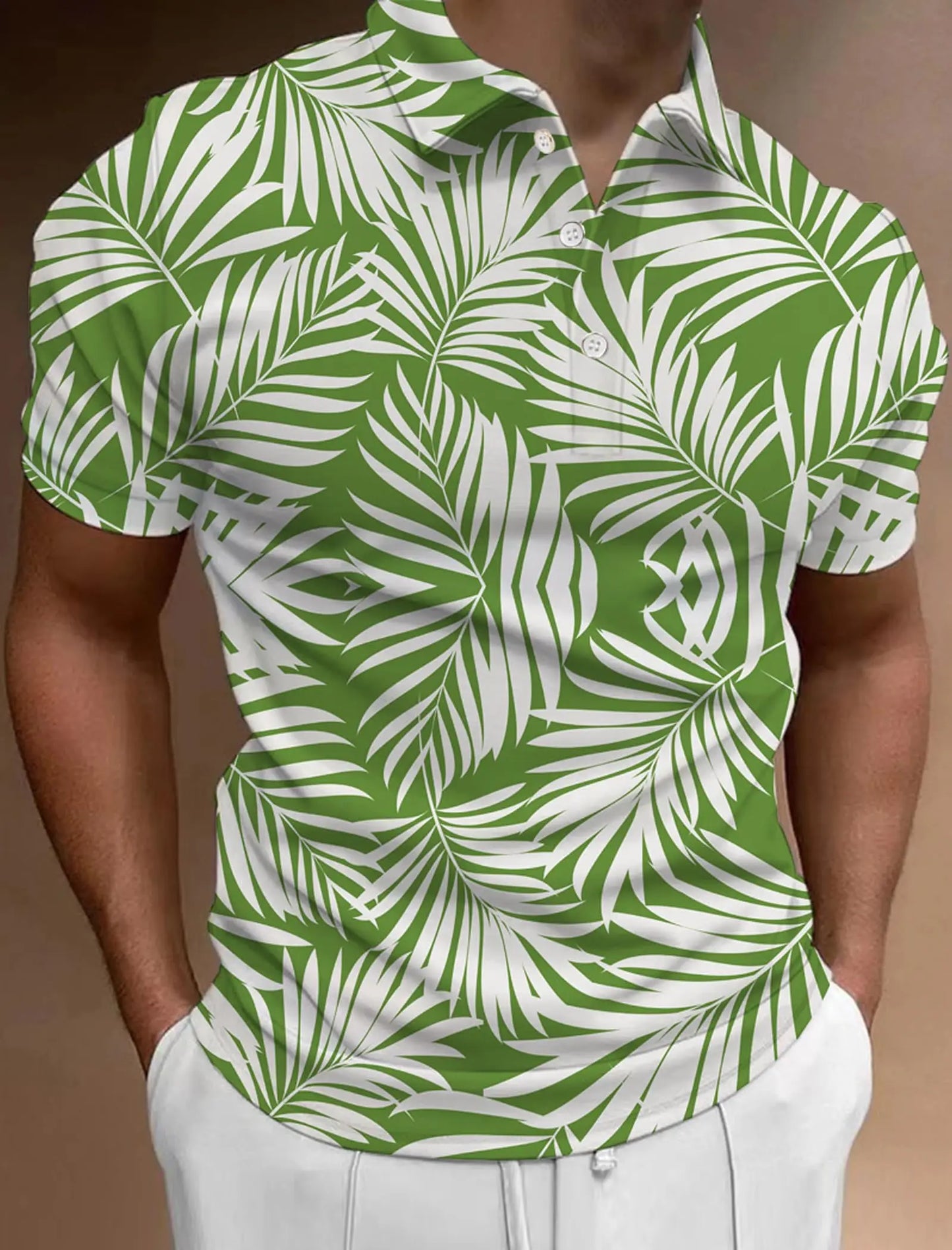 Men's Golf Shirt Hawaii Golf Polo Shirt Tennis Sports T-shirt Soft Breathable Elastic Fabric Short Sleeve