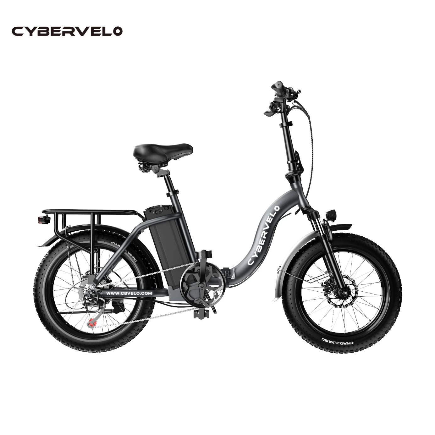 Cybervelo 1000W ebike for adults, 20A Large Removable Battery, Foldable Electric Bike, 20" Fat Tire ebike for all terrain