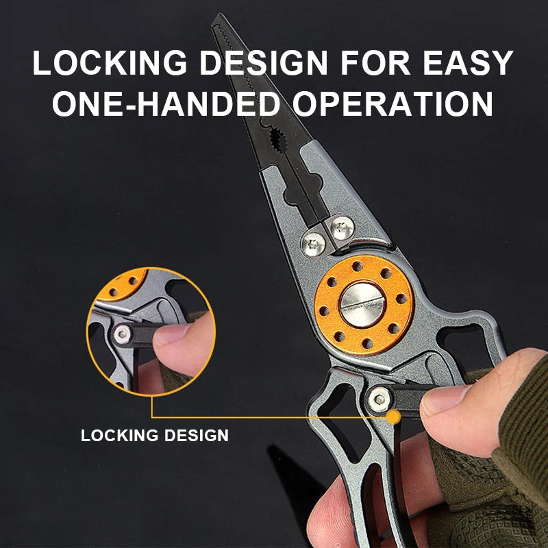 Shawto Aluminium Alloy Fishing Gripper Professional Fishing Lip Grabber Tool Fish Scissors Clip Fish Control Tackle Pliers Gear