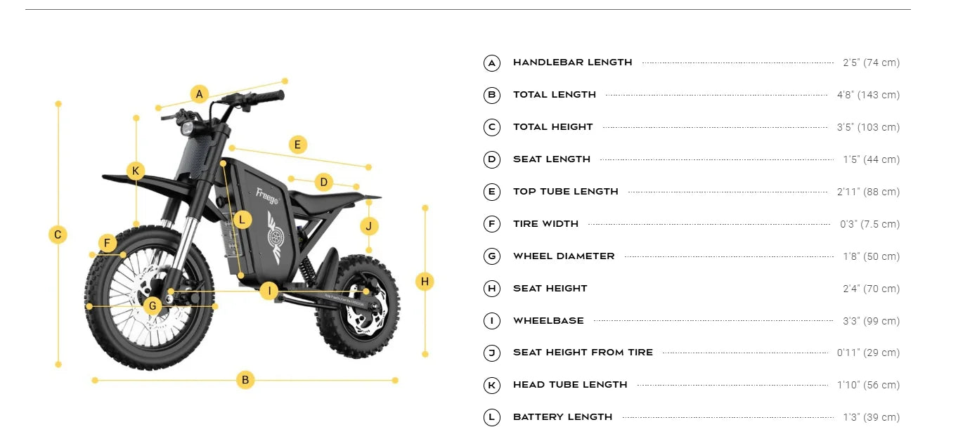 Freego X0 Mini Dirt Bike for Teens Adults 3600W Motor 40MPH Dual Hydraulic Disc Brakes All-Terrain Motorcycle Off-Road E-Bike UL