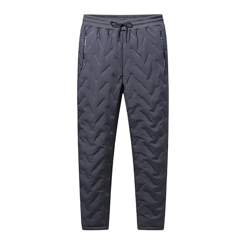 Men Plush Thick Fleece Waterproof Sweatpant Winter Windproof Casual Pants Heavyweight Pants Lambswool Warm Trousers Outerwear