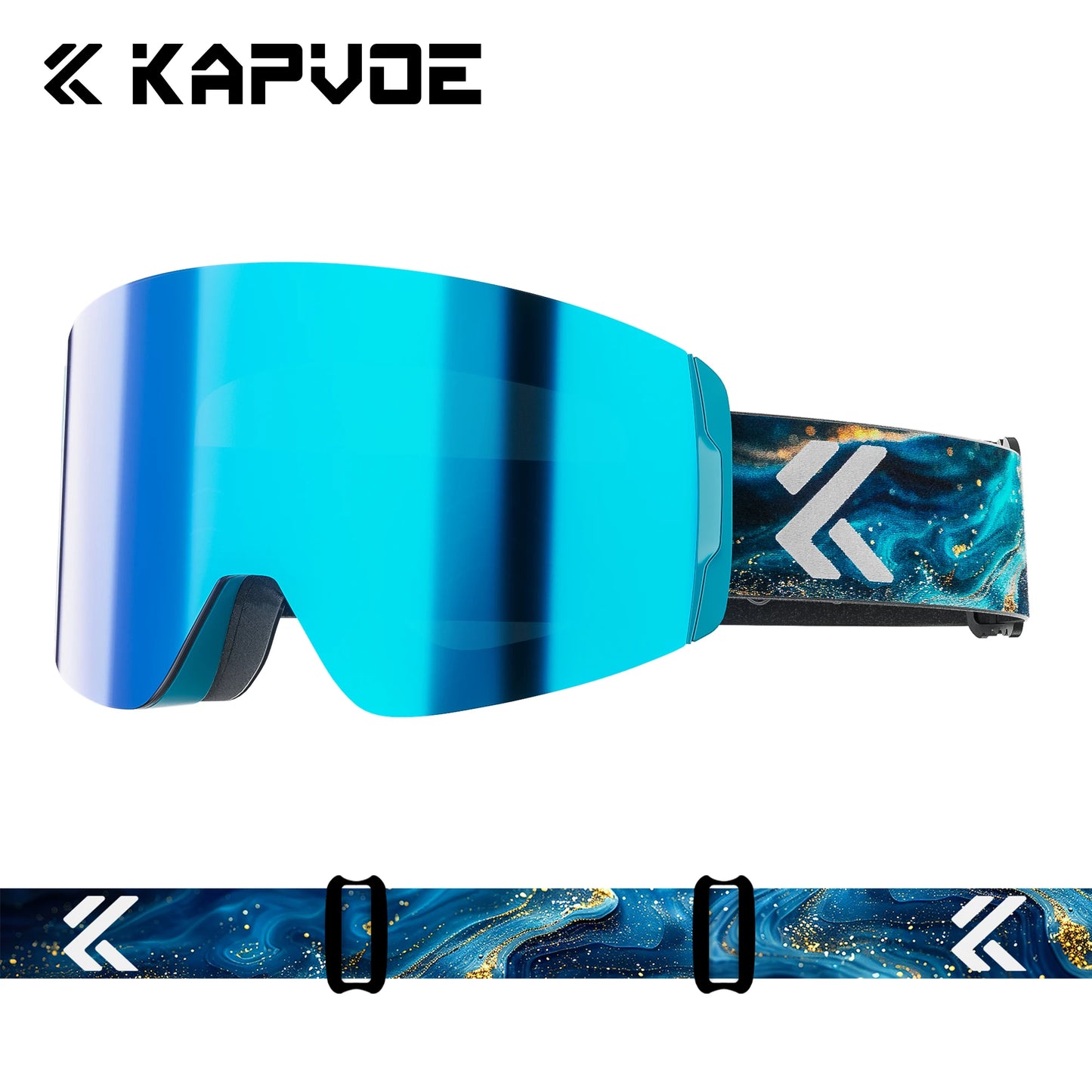 KAPVOE New Photochromic Ski Goggles Snowboard OTG Snow Glasses Magnetic Lens Men Women UV400 Double Layers Lens Anti Fog Skating