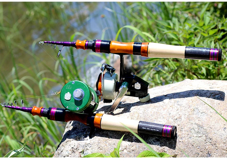 PURELURE 1.50m XUL BFS Telescopic Rod 5ft Travel Rod Trout Spinning Casting Solid Tip Carbon Fishing Rod Small Bait Perch Rod