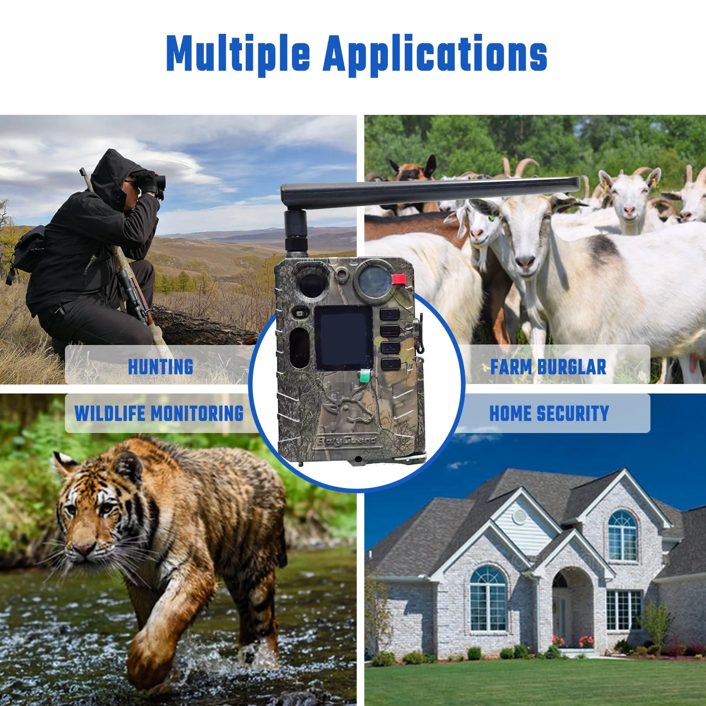 BolyGuard 2025 BG410-M(S) 4K FHD 37MP Trail Camera 940nm IR Night Vision, 4G Wireless, Outdoor Hunting Camera+gift 32GB TF