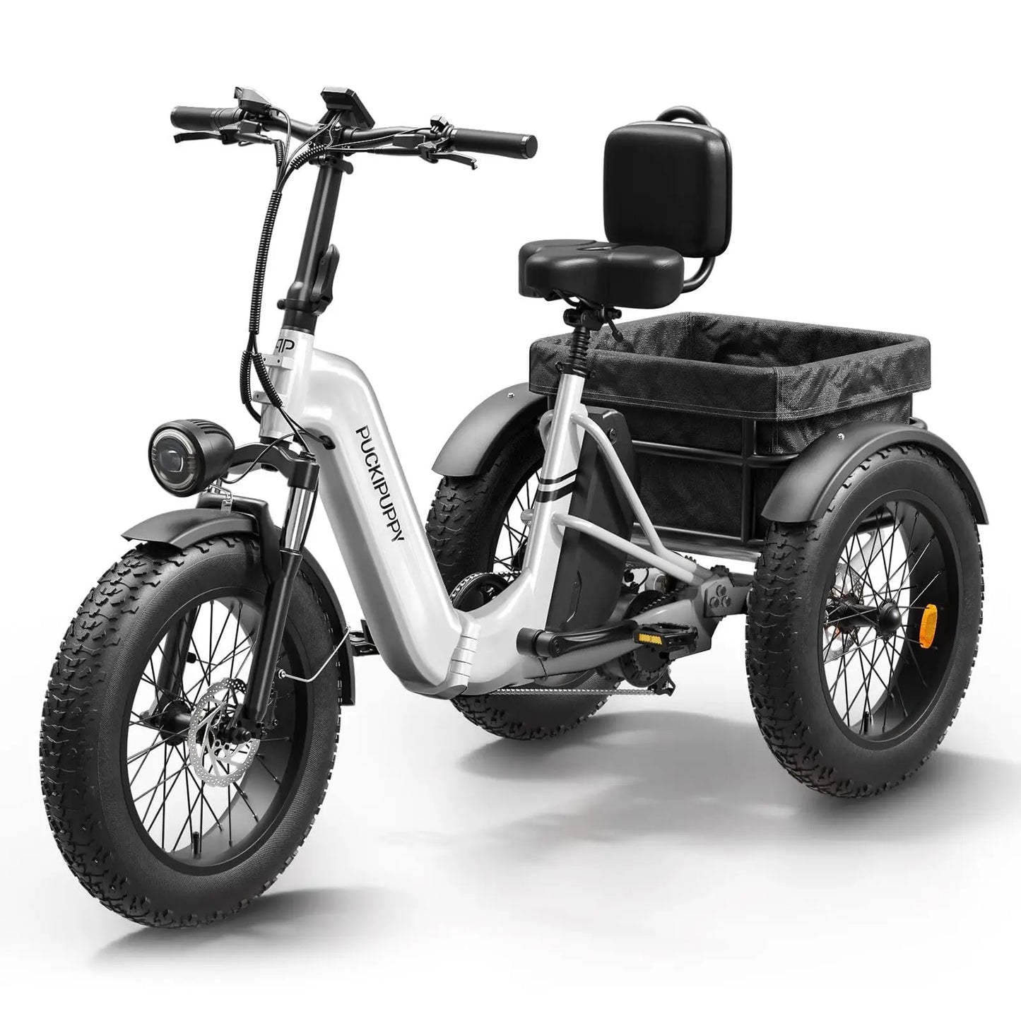 PUCKIPUPPY Husky Electric Trike for Adult 960W Peak Motor 60 Miles Range Tricycle 500 Lbs Load Electric Trike 2-Year Warranty