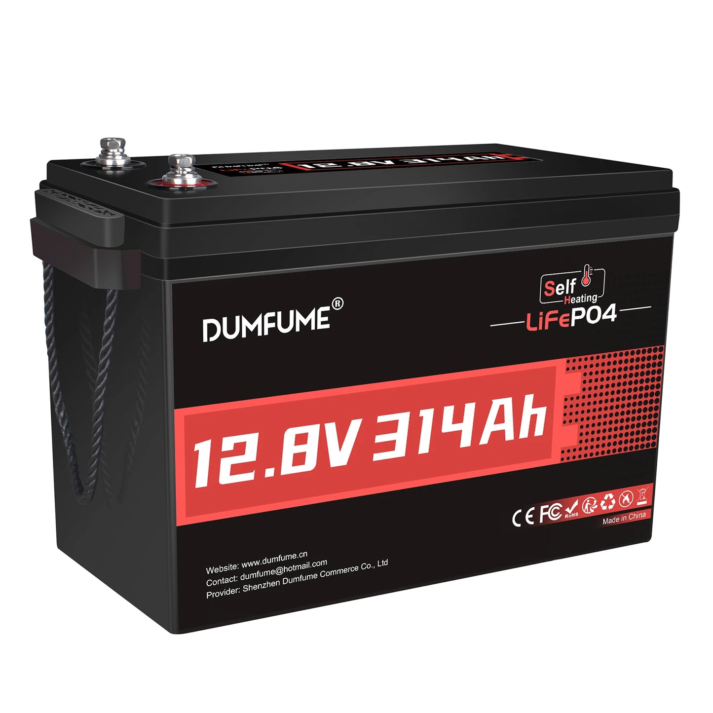 Dumfume 24V 100Ah Lifepo4 Lithium Battery 100A BMS 12V 600Ah/12V 314Ah/12V 100Ah/36V 100Ah Battery Solar RV 1 Year Warranty