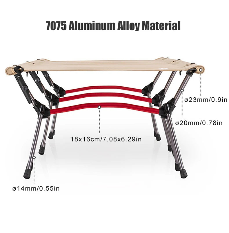 WESTTUNE Camping Cot with Leg Extenders Portable Folding Bed Ultralight Aluminum Alloy Sleeping Cot for Outdoor Hiking Travel