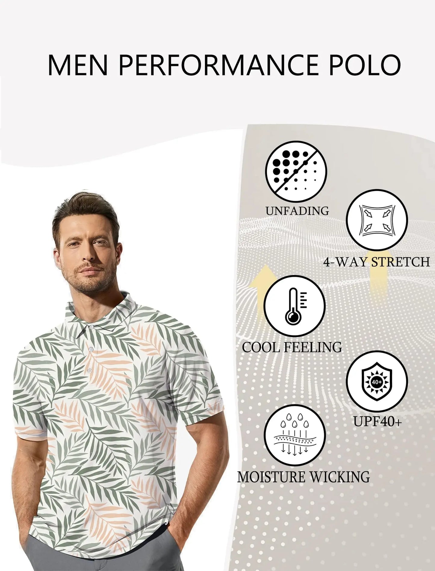 Men's Golf Shirt Hawaii Golf Polo Shirt Tennis Sports T-shirt Soft Breathable Elastic Fabric Short Sleeve