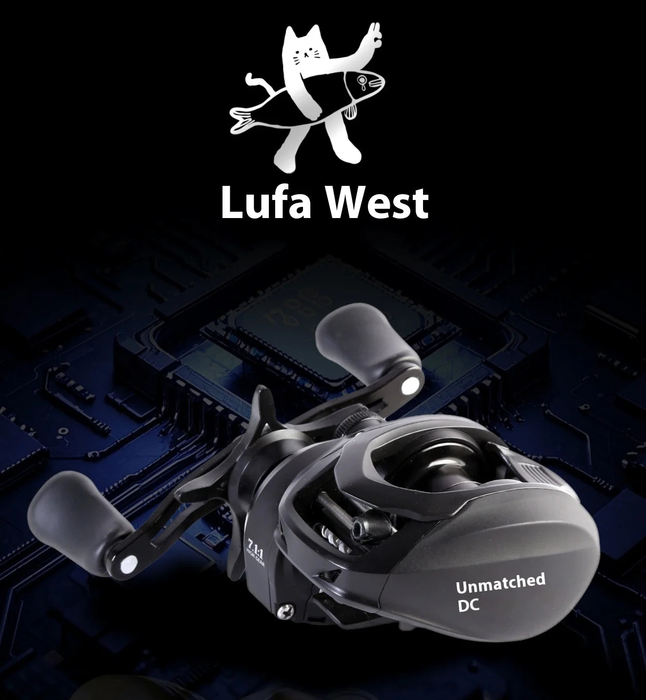 New Lufaxi Unparalleled 7.1: 1 Baitcast Fishing Reels DC 160g Electronic Brake All-metal Bait Cast Fishing Reels Fishing Tool