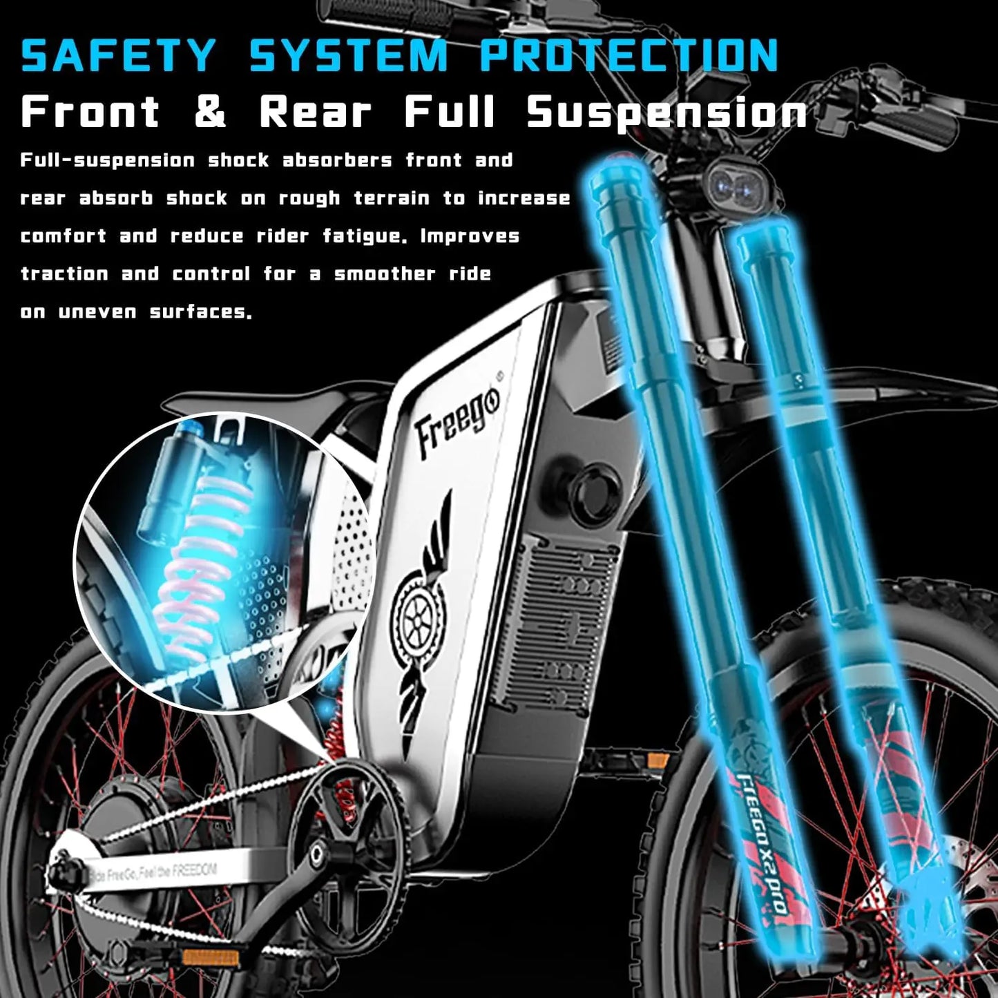2025 Electric Dirt Bike X2 Pro Electric Motorcycle 6000W(Peak) Motor 1800wh Battery 7 Speed 50MPH Off Road Electric Bicycle