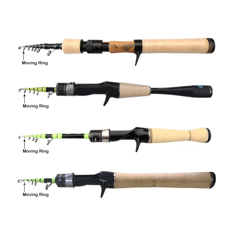 PURELURE 1.50m XUL BFS Telescopic Rod 5ft Travel Rod Trout Spinning Casting Solid Tip Carbon Fishing Rod Small Bait Perch Rod