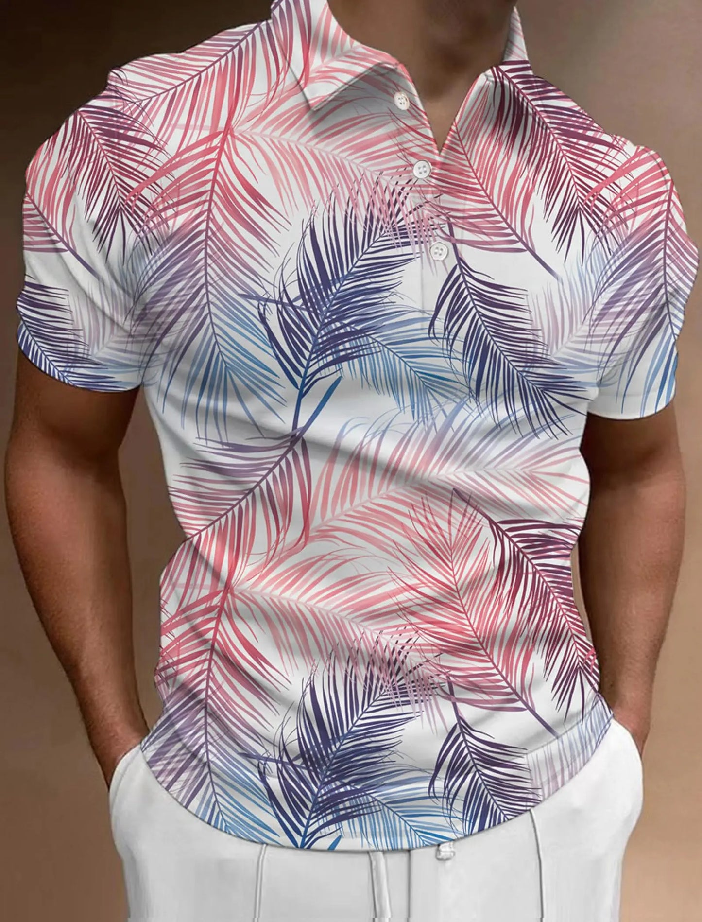 Men's Golf Shirt Hawaii Golf Polo Shirt Tennis Sports T-shirt Soft Breathable Elastic Fabric Short Sleeve
