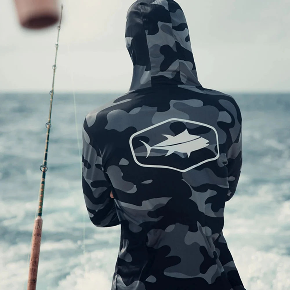 Sailing Hoodies Gear Fishing Long Sleeve Hooded Shirts Blusas Para Pesca Fish Performance Apparel Camisa De Pesca Uv Manga Longa