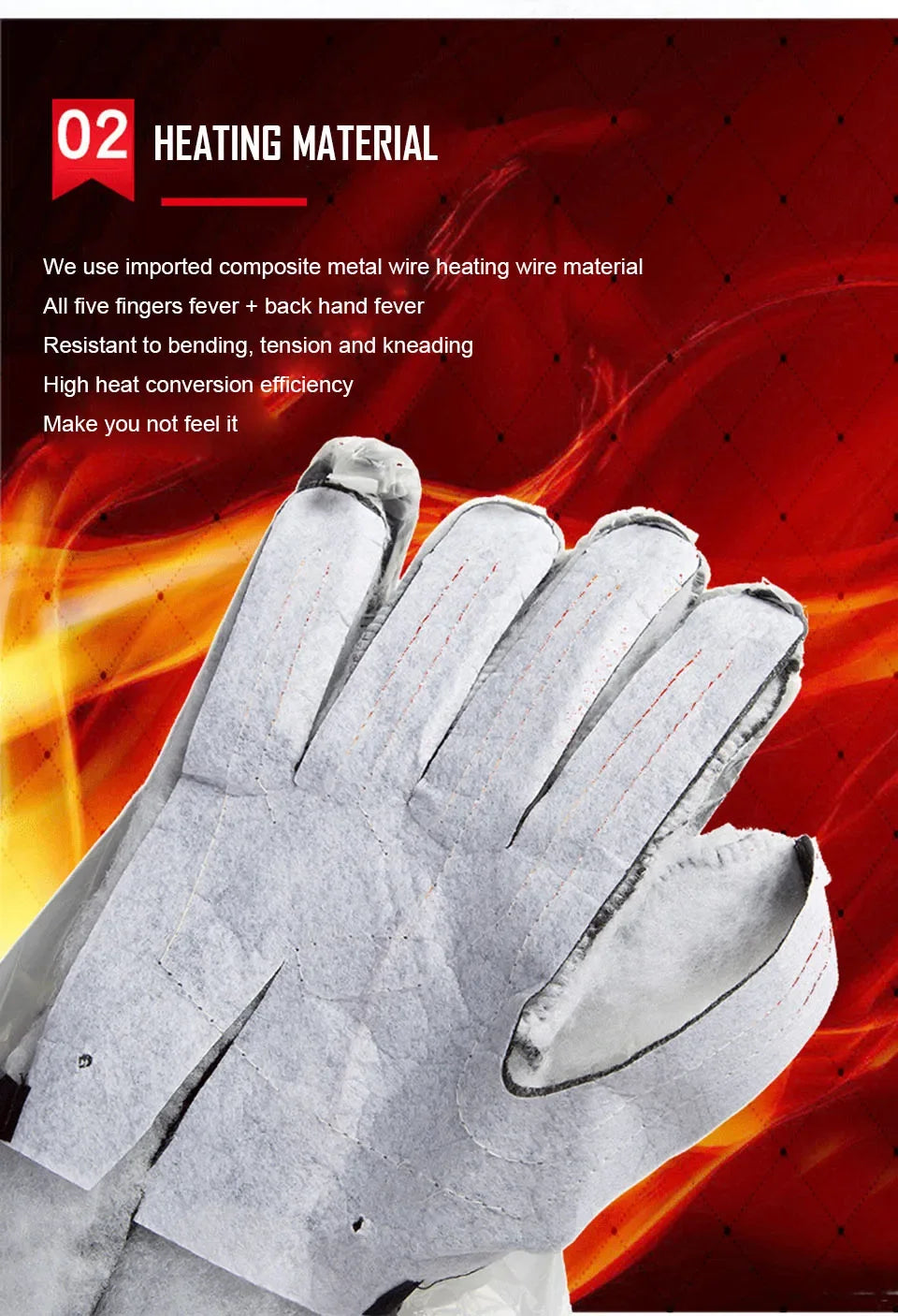 1Pair Heated Gloves Electric Thermal Warmer Gloves Cycling Motorcycle Bicycle Ski Outdoor Activities Equipment Cotton Waterproof