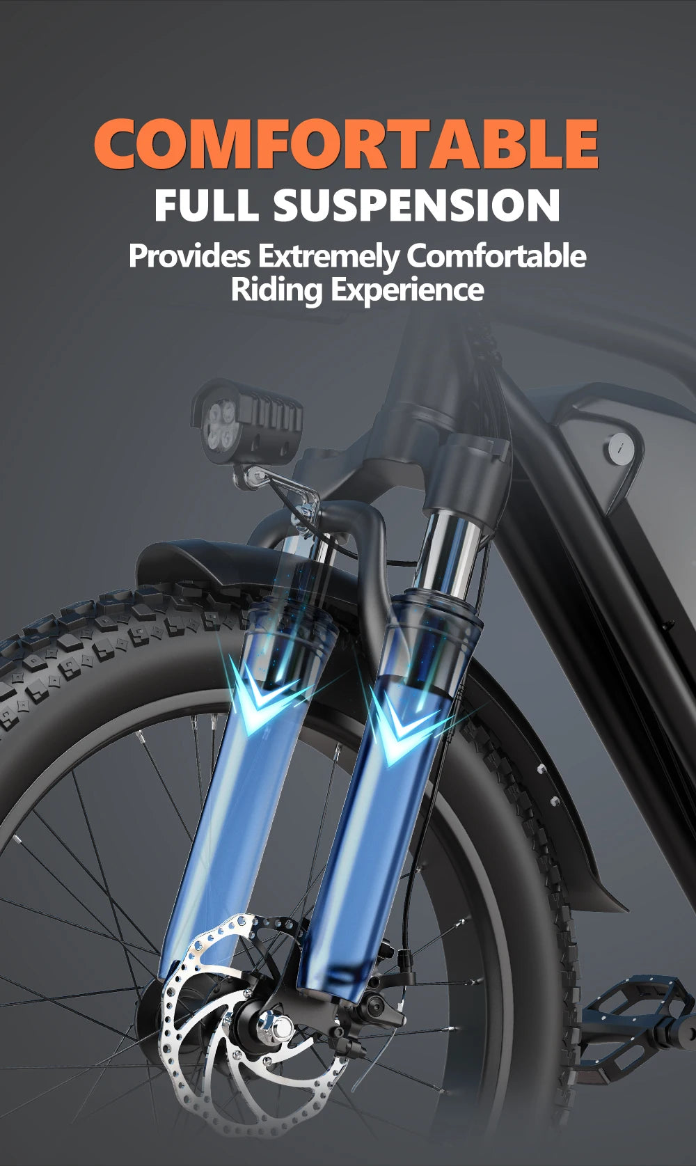Electric Bike for Adults，20'' 1500W Peak Ebike, Up to 50 Miles 32MPH Electric Mountain Bike with 48V 20AH Removable Battery