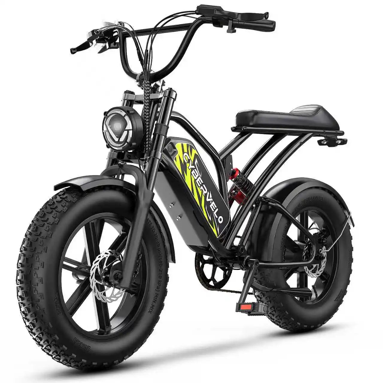 Cybervelo 1600W Peak E-bike for adults, 30+MPH Electric Dirt Bike, E-Motocycle Off-road ,Full Suspension Sonw Beach Urban EK11