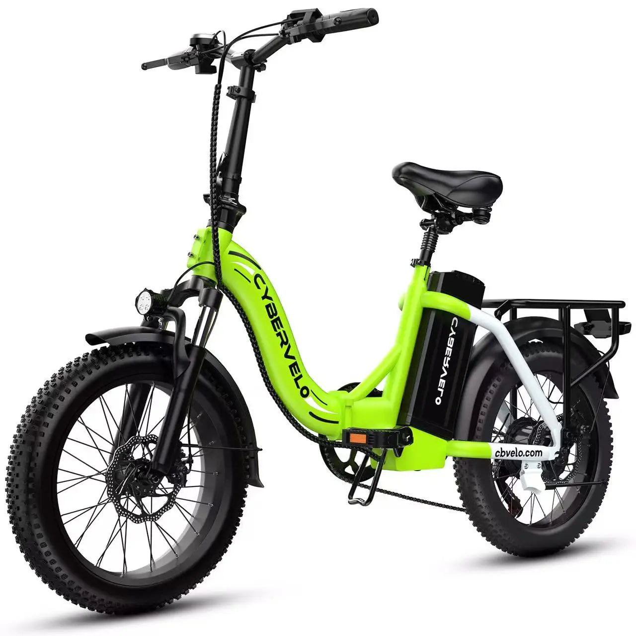 Cybervelo 1000W ebike for adults, 20A Large Removable Battery, Foldable Electric Bike, 20" Fat Tire ebike for all terrain