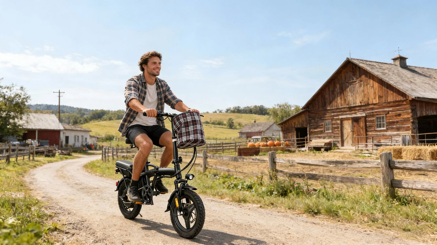 HEZZO T5 Folding Electric Bike for Adults Commuter 48V 350W With Basket US Stock Free Shipping