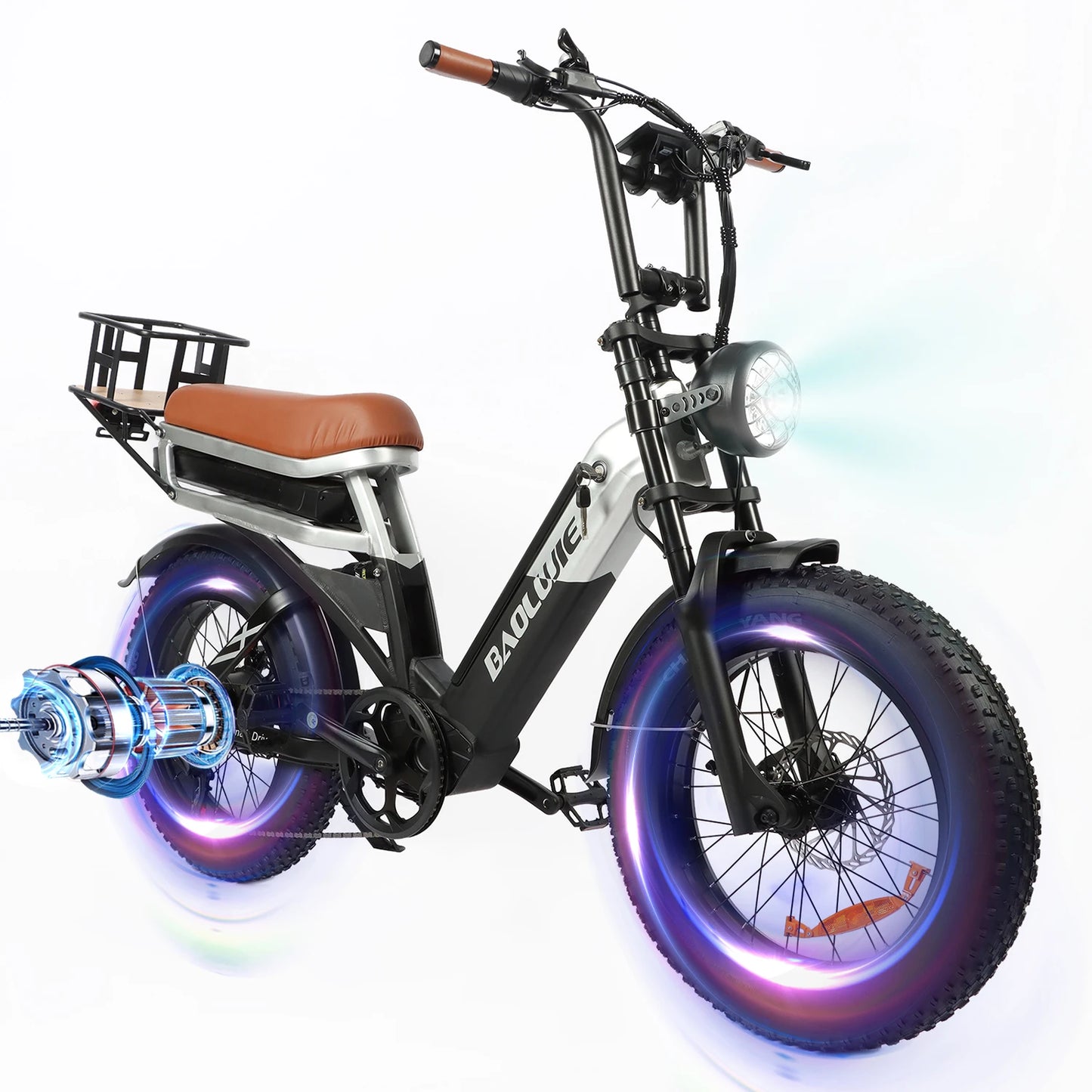 BAOLUJIE Peak 3000W/5000W Dual Motor Electric Bicycle  E-Bike for Adults，Electric Motorcycle 48V/52V Battery，Max Speed 38 MPH