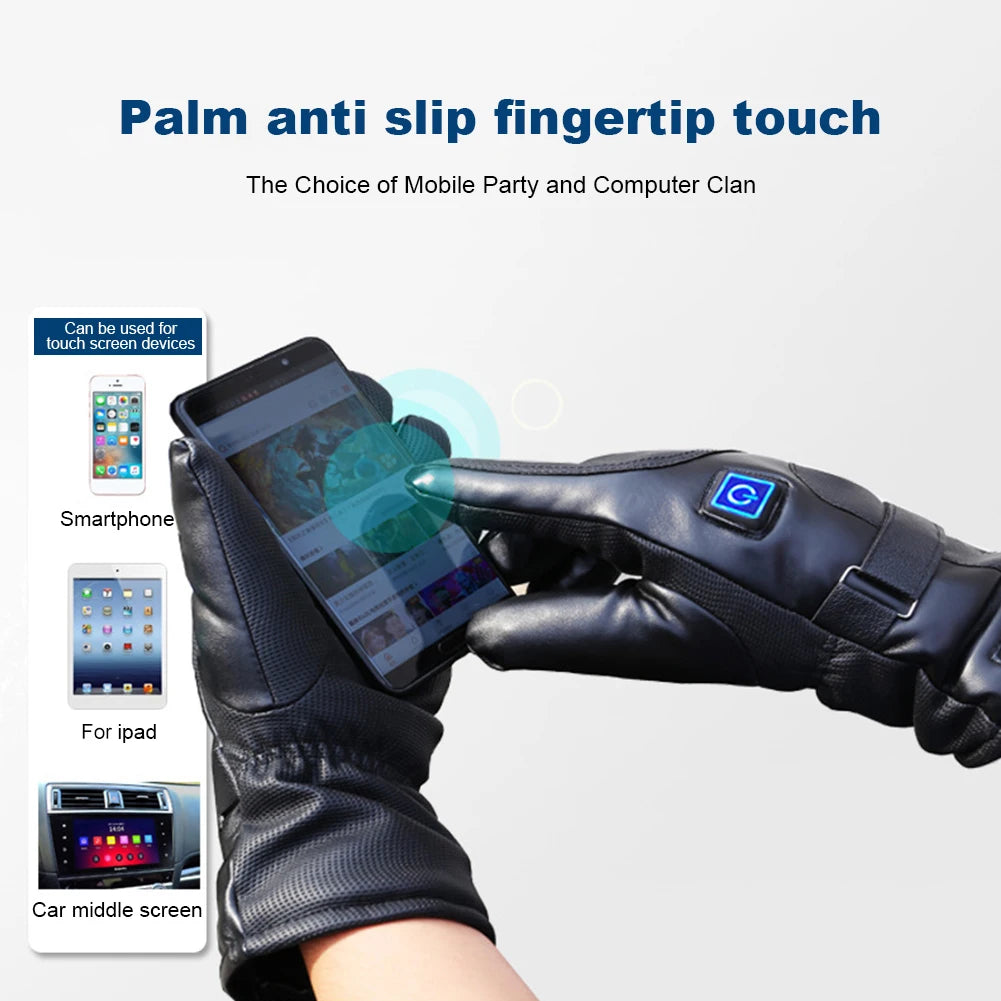 Winter Gloves Rechargeable Heating Gloves Outdoor Riding Skiing Motorcycling Gloves Thermal Touchscreen Gloves  Battery Powered