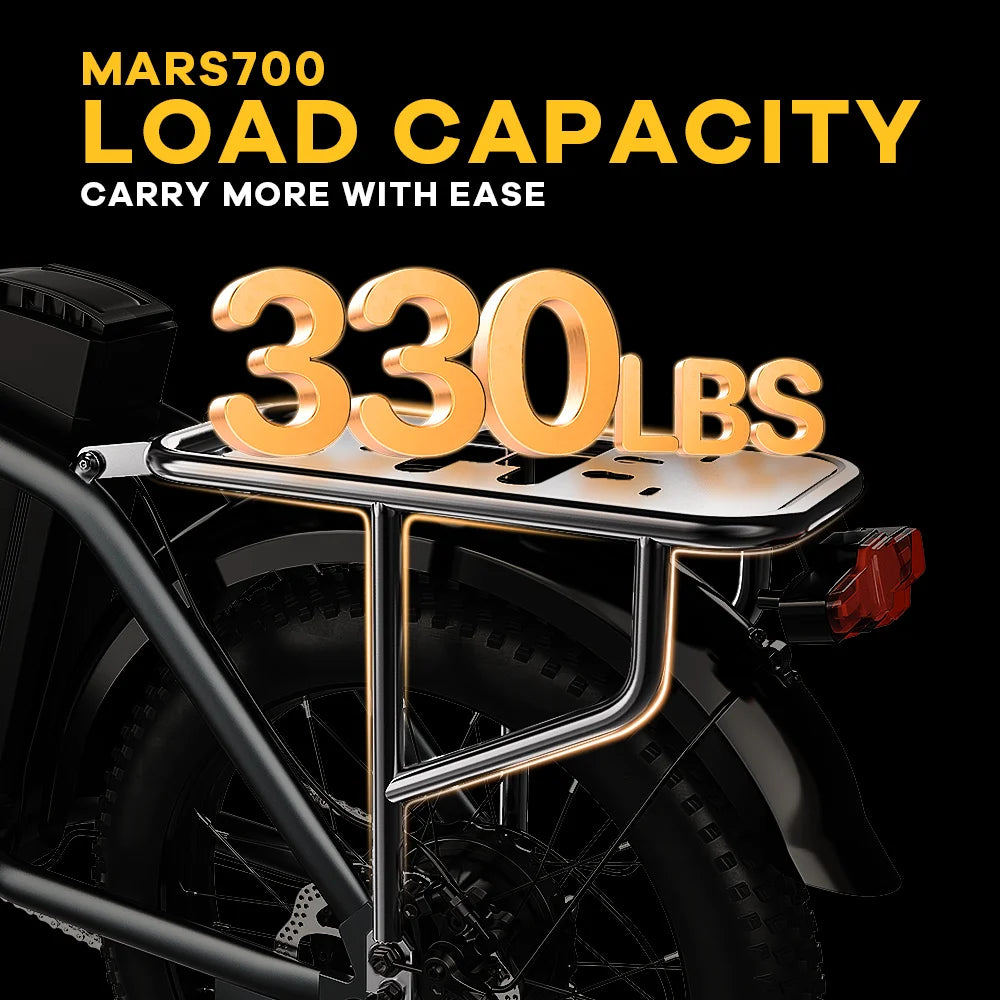 Cybervelo 1000W ebike for adults, 20A Large Removable Battery, Foldable Electric Bike, 20" Fat Tire ebike for all terrain