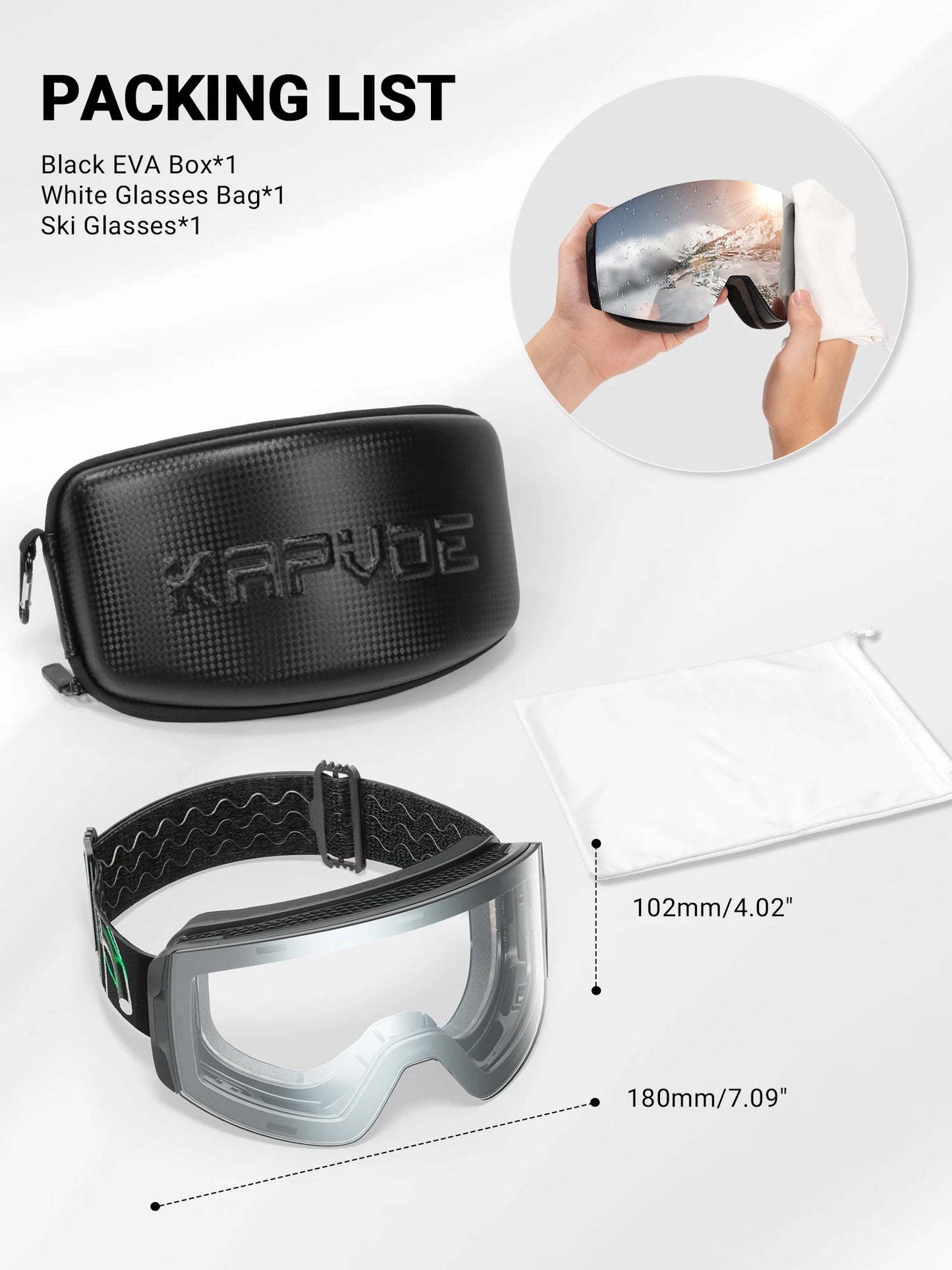 KAPVOE New Photochromic Ski Goggles Snowboard OTG Snow Glasses Magnetic Lens Men Women UV400 Double Layers Lens Anti Fog Skating