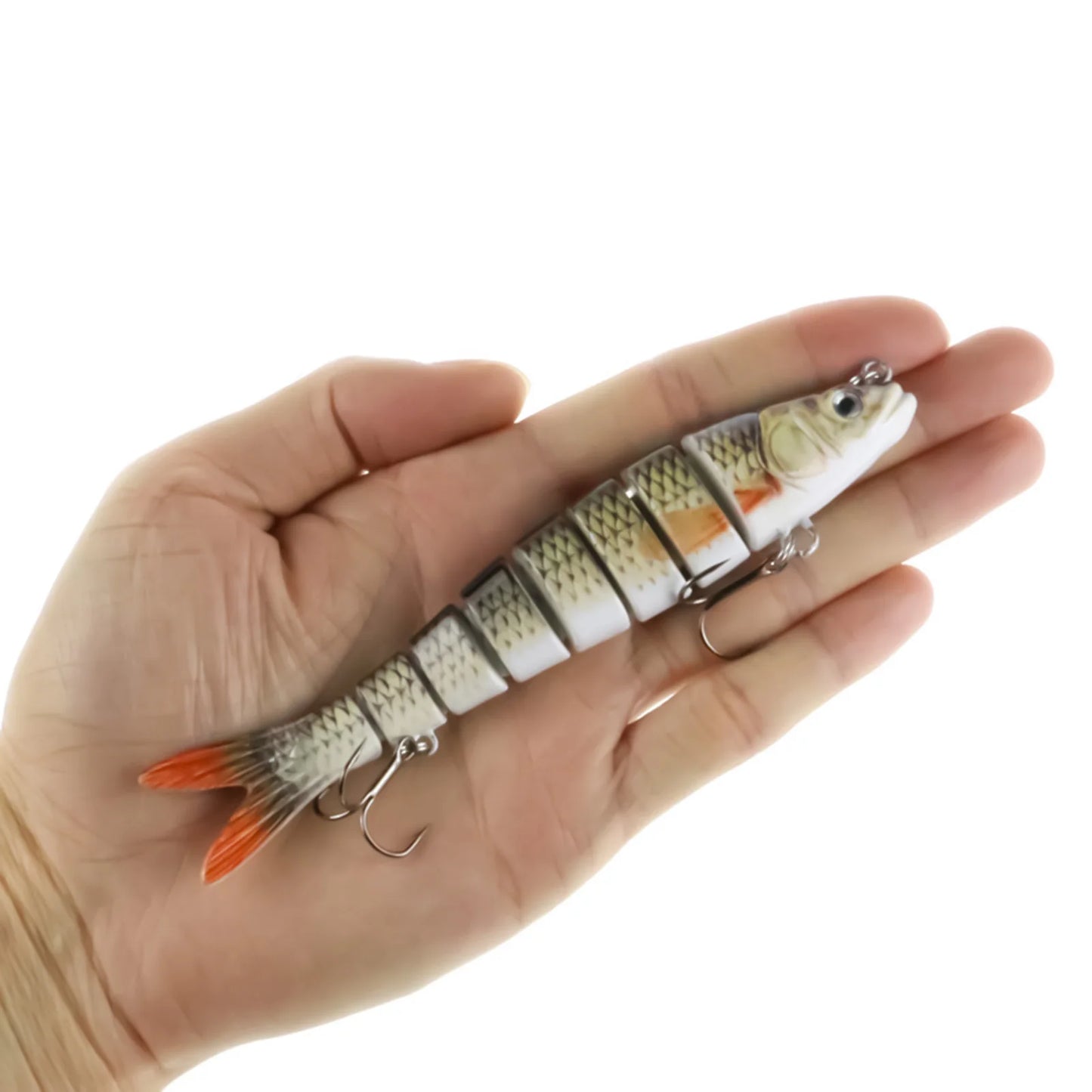 14cm 8 Section Hard Lure Bait Set 3PCS ABS Plastic Realistic Multi Joint Fishing Lure for Bass Trout Saltwater Freshwater