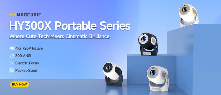 Magcubic Projector HY300 Pro 4K Android 11 Dual Wifi6 290ANSI Allwinner H713 BT5.0 1080P 1280*720P Home Cinema Outdoor Projetor