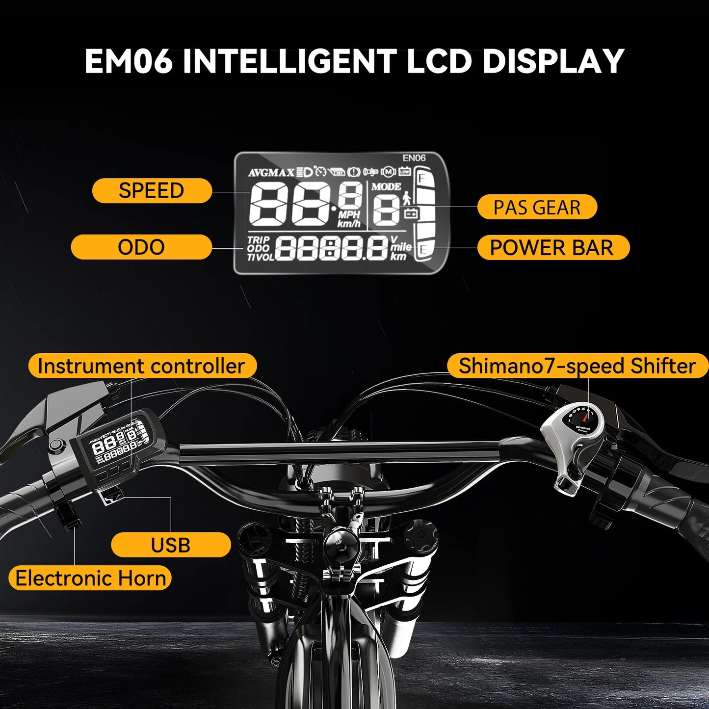 Cybervelo 1600W Peak E-bike for adults, 30+MPH Electric Dirt Bike, E-Motocycle Off-road ,Full Suspension Sonw Beach Urban EK11