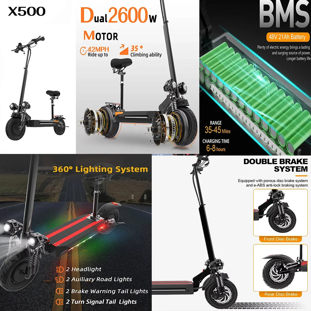 [8 models]10/11 Inch 48V-72V 1000W-6000W Electric Scooter 50-85km/h Fast E Scooter Off Road Electric Kick Scooter Foldable Adult