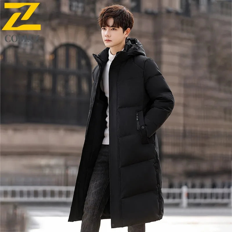 Maxbarley 2025 Winter Puffer Jacket Men Long Designer Brand Windproof Wool Collar Hooded Down Jacket Ski Warm Filler Down Coats