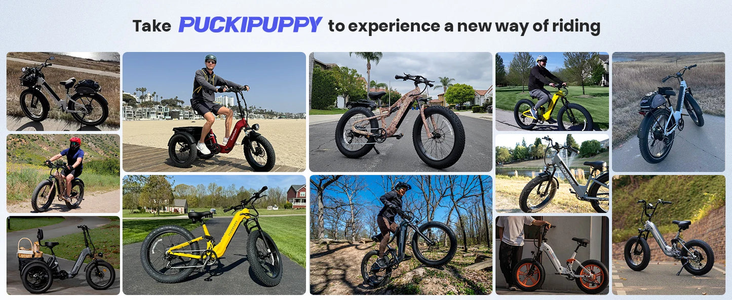 PUCKIPUPPY Husky Electric Trike for Adult 960W Peak Motor 60 Miles Range Tricycle 500 Lbs Load Electric Trike 2-Year Warranty