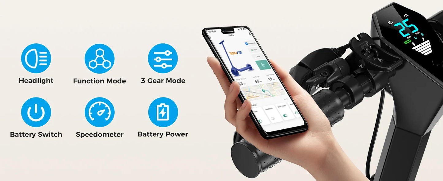 HiQiS V10 E-scooter 500WMotor 36V 10.5Ah 25MPH Speed 22mile Range Foldable E-scooter 10inch Air Tire Electric Scooter for Adults
