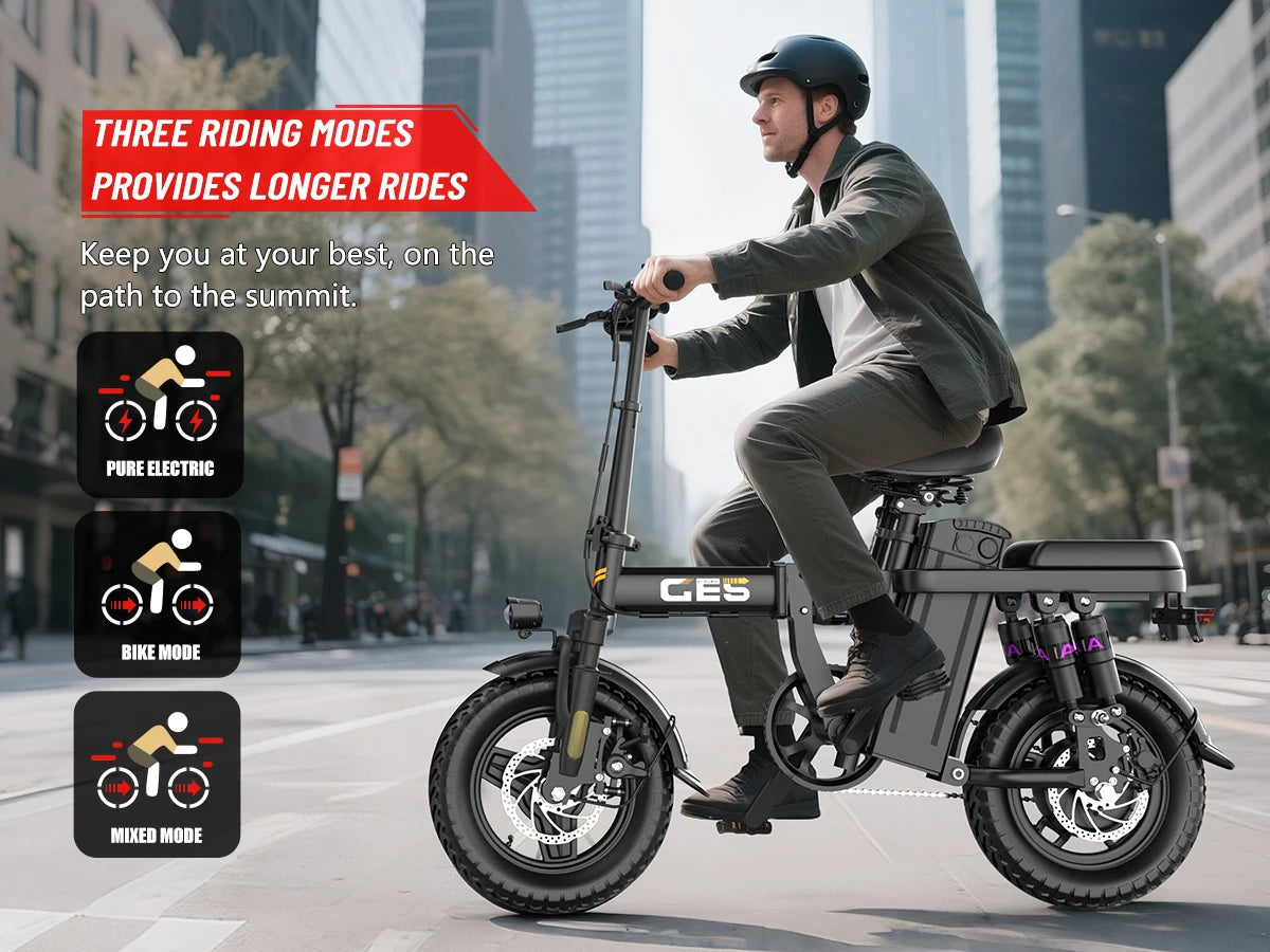 UPlee GE5 Adults Electric Bike 750W Peak Motor 48V 15AH Removable Battery Electric Bicycle 14 Inch Folding Urban leisure e bike