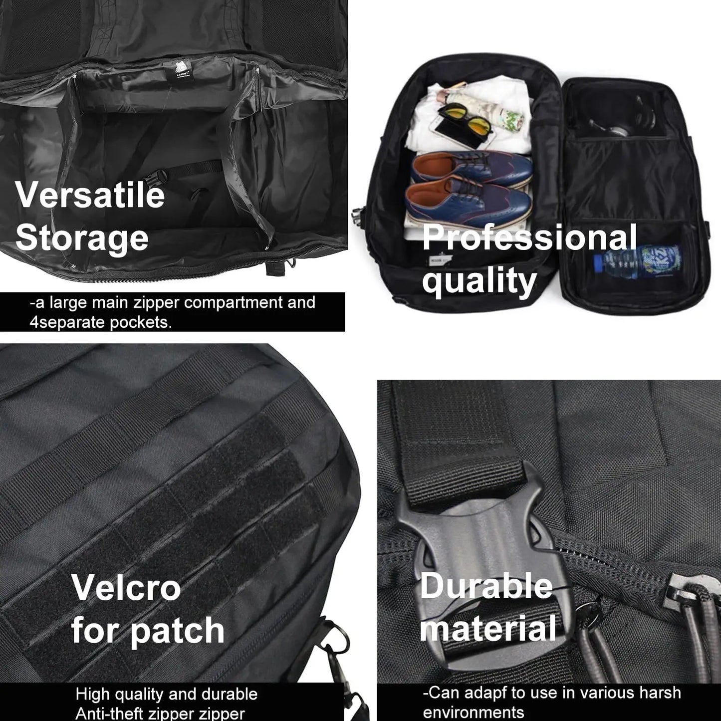 3 in 1 Outdoor Backpack Travel Waterproof Duffel Bag Men Women Sports Fitness Duffel Bag Backpack 45L Weekend Rolling Backpack