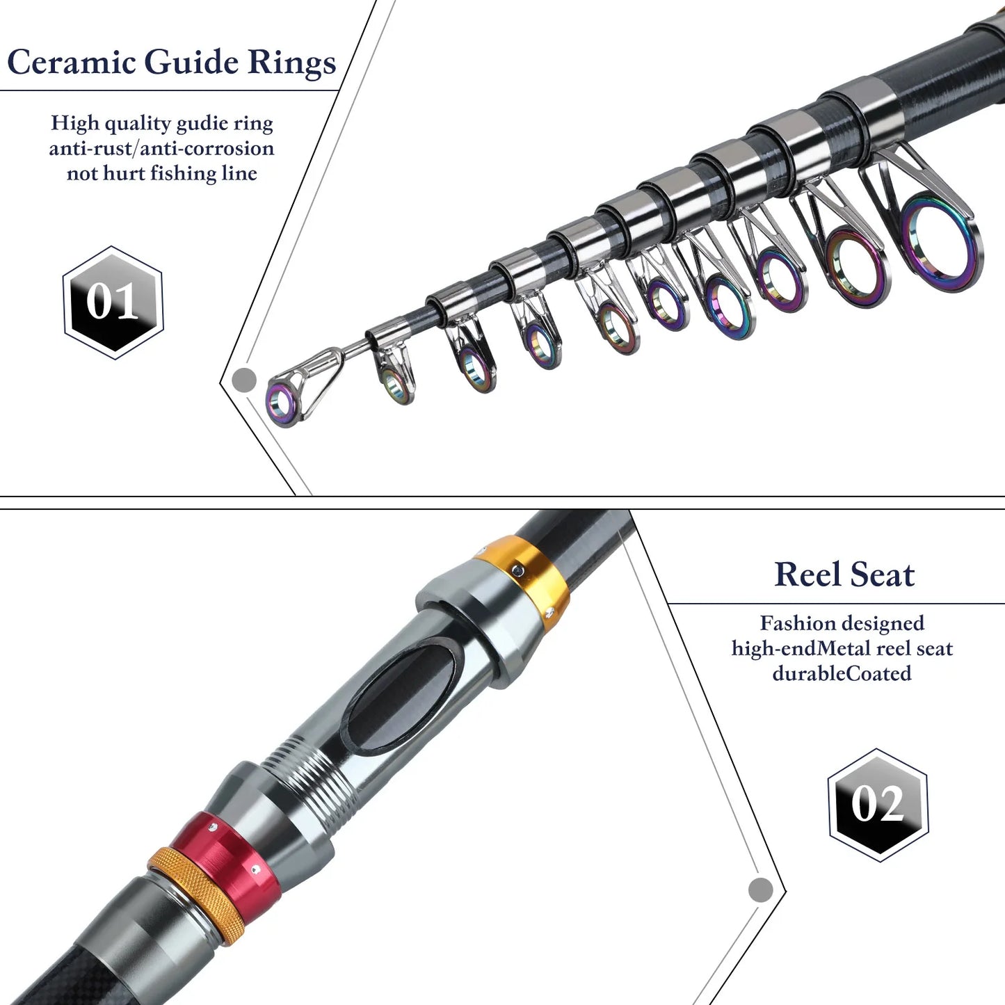 Sougayilang Super Hard 1.8-3.6M Telescopic Fishing Rod 99% Carbon Fiber Sea Fishing Rod Pole Rock Carp Fishing Rod Tackle Poles